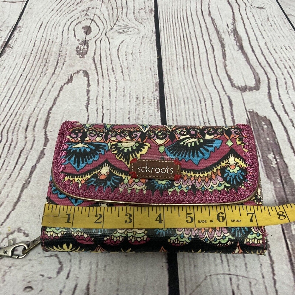 Sakroots Wallet Wristlet Bag Rectangle Colorful Aztec Multipockets Card Holder - Picture 7 of 8